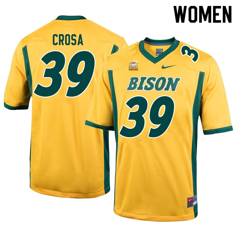 Women #39 Griffin Crosa North Dakota State Bison College Football Jerseys Sale-Yellow